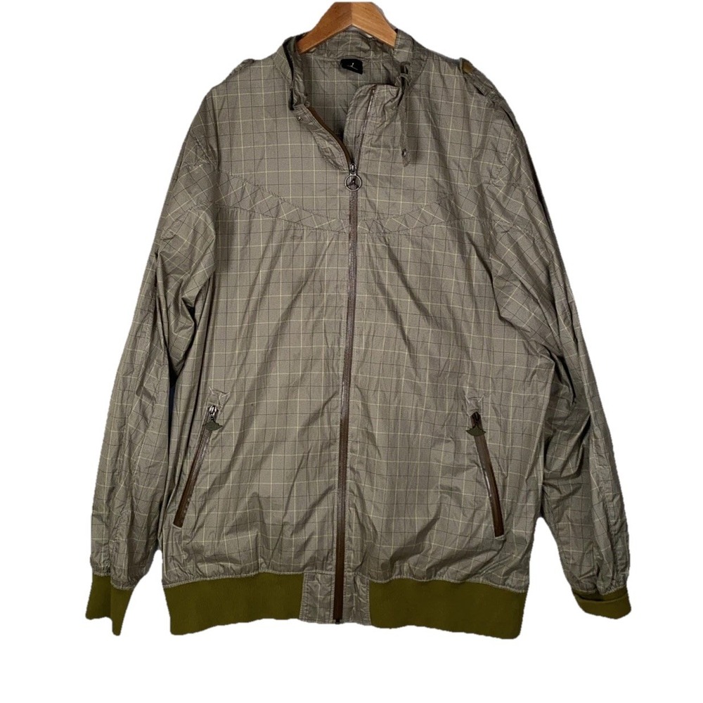 Vintage Nike Air Jordan Members Only Windbreaker Jacket Green/Checker Size XXLT